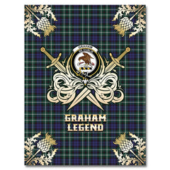 Clan Graham of Montrose Modern Tartan Gold Courage Symbol Blanket HQ40 Clan Rose Tartan Today