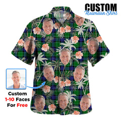 Clan Graham of Menteith Modern Tartan Custom Face Hawaiian Shirt – Unisex Gift for Family Members, Summer Party CB46 Graham of Menteith Modern Tartan Tartan Hawaii Shirt