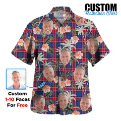 Clan Graham of Menteith Red Tartan Custom Face Hawaiian Shirt – Unisex Gift for Family Members, Summer Party WL77 Graham of Menteith Red Tartan Tartan Hawaii Shirt