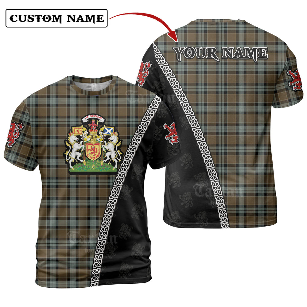 Graham of Menteith Weathered Tartan Shirt with Scotland Coat of Arms & Custom Name IT92