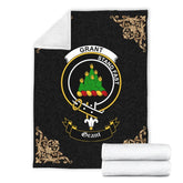 Clan Grant Crest Tartan Premium Blanket Black MC84 Clan Grant Tartan Today