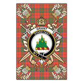Clan Grant Ancient Tartan Crest Black Garden Flag - Gold Thistle WN46 Clan Grant Tartan Today