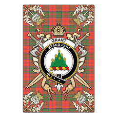 Clan Grant Ancient Tartan Crest Black Garden Flag - Gold Thistle WN46 Clan Grant Tartan Today