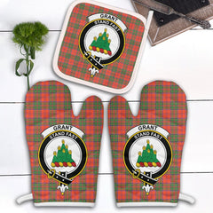Clan Grant Ancient Tartan Crest Oven Mitt And Pot Holder (2 Oven Mitts + 1 Pot Holder) MU98 Clan Grant Tartan Today