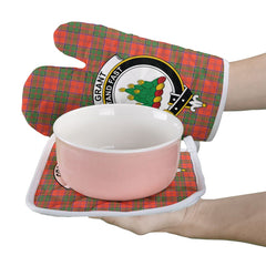 Clan Grant Ancient Tartan Crest Oven Mitt And Pot Holder (2 Oven Mitts + 1 Pot Holder) MU98 Clan Grant Tartan Today