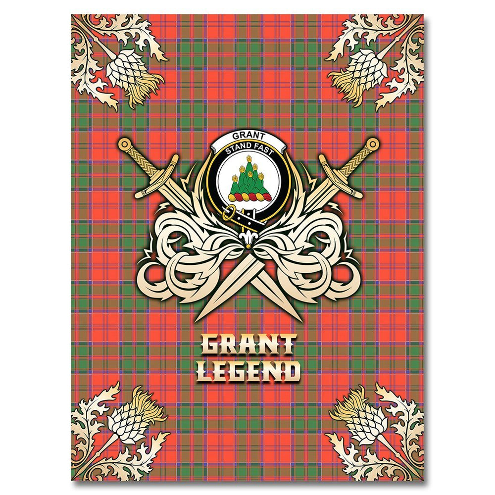 Clan Grant Ancient Tartan Gold Courage Symbol Blanket WQ75 Clan Grant Tartan Today
