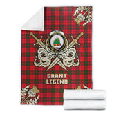 Clan Grant Modern Tartan Gold Courage Symbol Blanket ZA95 Clan Grant Tartan Today