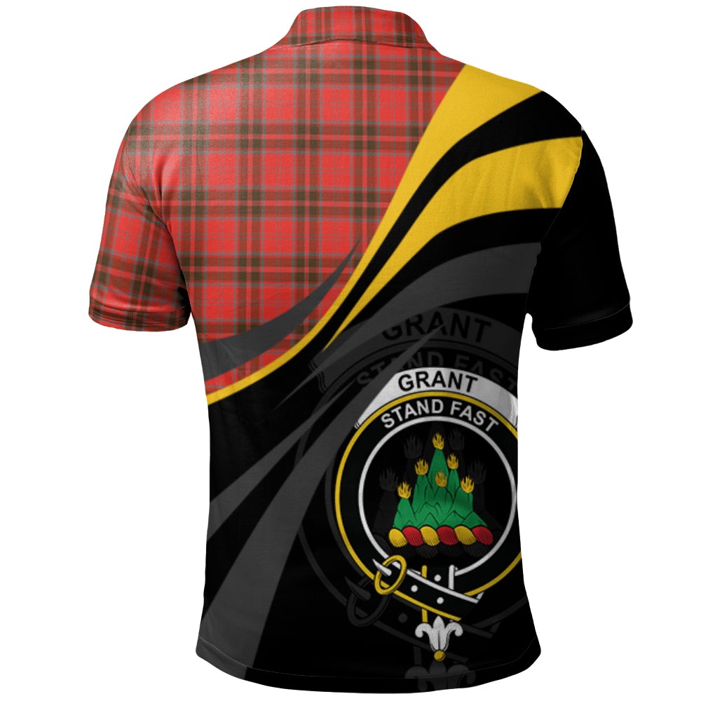 Clan Grant Weathered Tartan Polo Shirt - Royal Coat Of Arms Style VX59 Grant Weathered Tartan Tartan Polo
