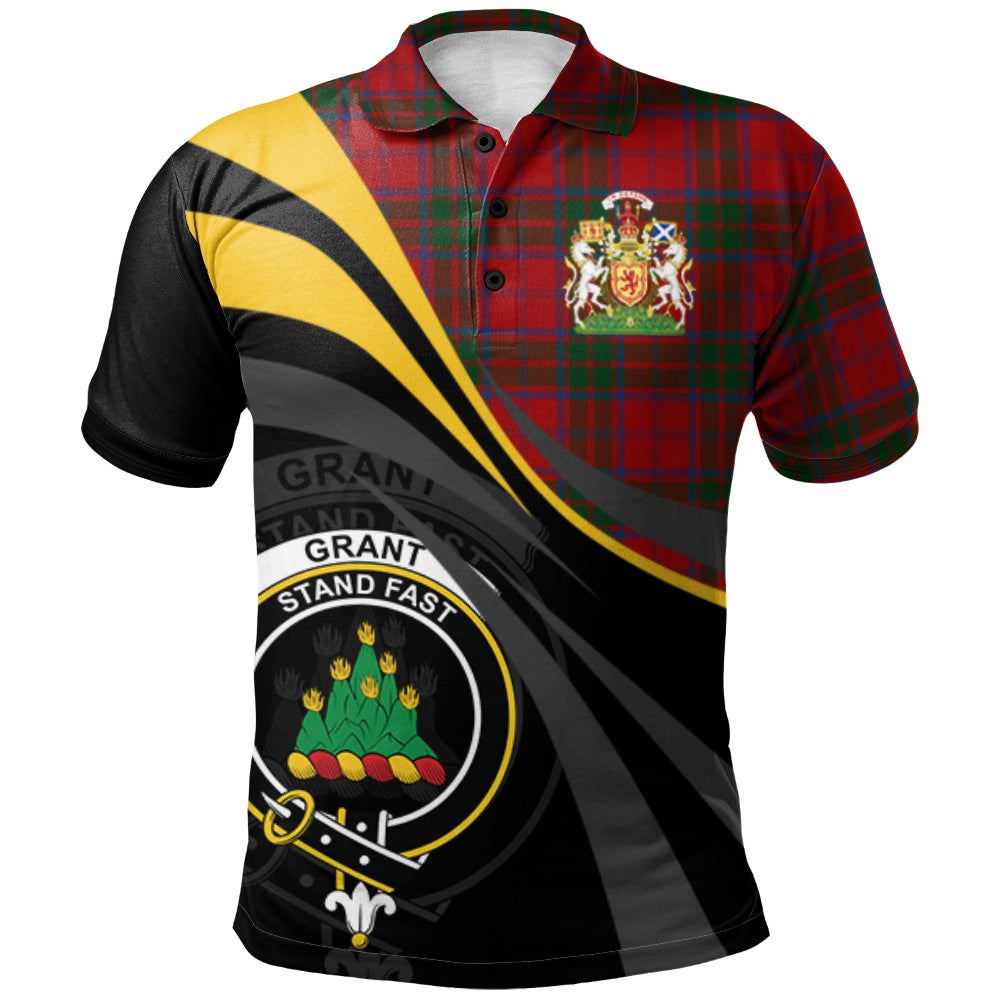 Clan Grant (Vestiarium Scoticum) Tartan Polo Shirt - Royal Coat Of Arms Style PB32 Grant (Vestiarium Scoticum) Tartan Tartan Polo