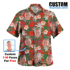 Clan Grant Ancient Tartan Custom Face Hawaiian Shirt – Unisex Gift for Family Members, Summer Party OC60 Grant Ancient Tartan Tartan Hawaii Shirt