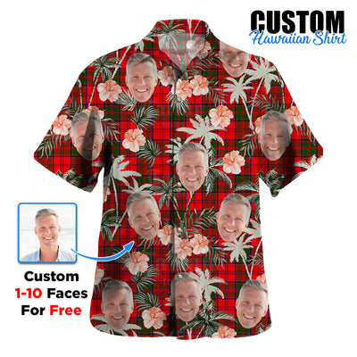 Clan Grant Modern Tartan Custom Face Hawaiian Shirt – Unisex Gift for Family Members, Summer Party VB92