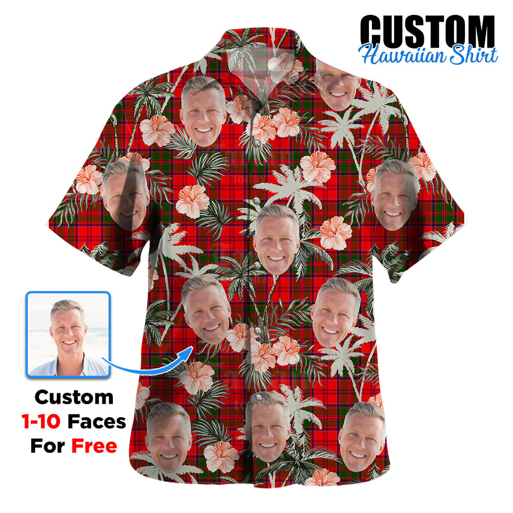 Clan Grant Modern Tartan Custom Face Hawaiian Shirt – Unisex Gift for Family Members, Summer Party VB92 Grant Modern Tartan Tartan Hawaii Shirt