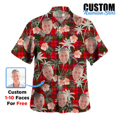 Clan Grant Modern Tartan Custom Face Hawaiian Shirt – Unisex Gift for Family Members, Summer Party VB92 Grant Modern Tartan Tartan Hawaii Shirt
