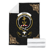 Clan Gray Crest Tartan Premium Blanket Black LW98 Clan Gray Tartan Today
