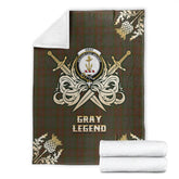 Clan Gray Tartan Gold Courage Symbol Blanket FM97 Clan Gray Tartan Today