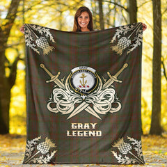Clan Gray Tartan Gold Courage Symbol Blanket FM97 Clan Gray Tartan Today