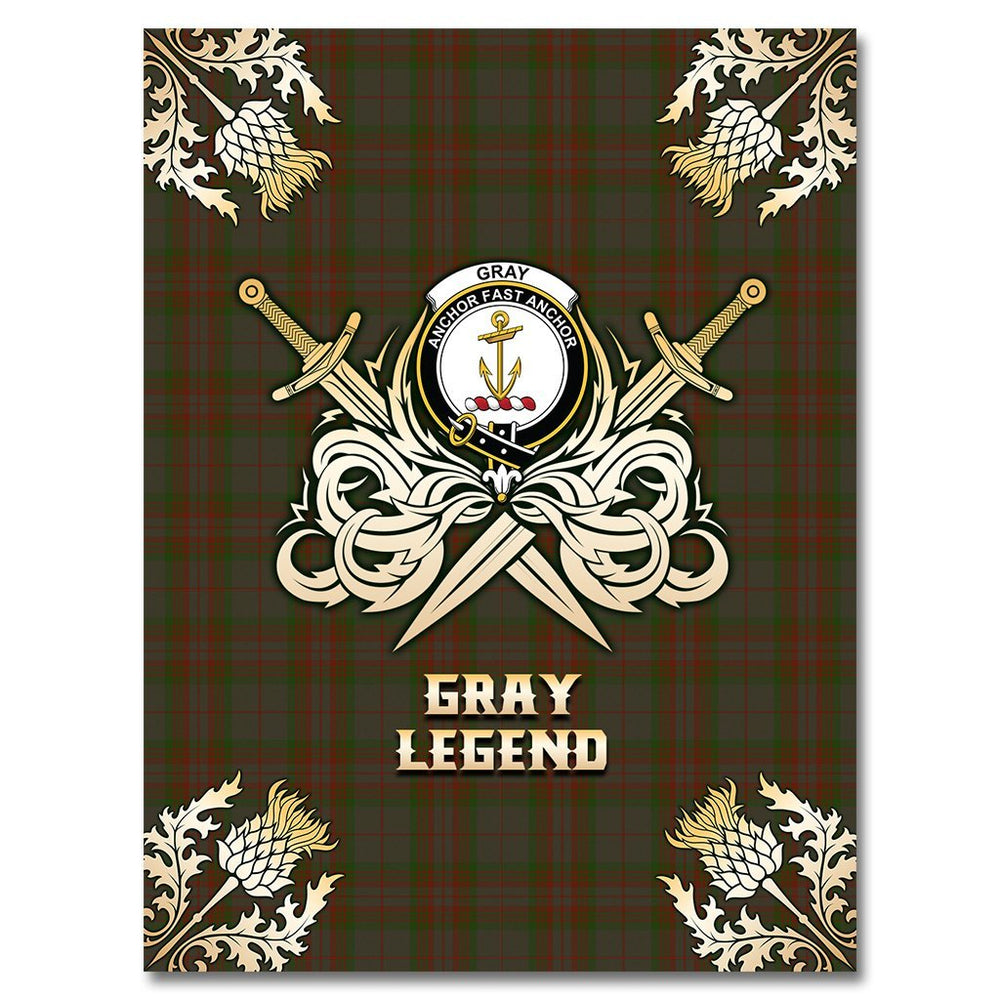 Clan Gray Tartan Gold Courage Symbol Blanket FM97 Clan Gray Tartan Today