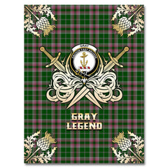 Clan Gray Hunting Tartan Gold Courage Symbol Blanket CO92 Clan Gray Tartan Today