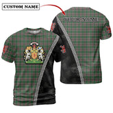 Gray Hunting Tartan Shirt with Scotland Coat of Arms & Custom Name TH61
