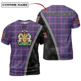Gretna Green Tartan Shirt with Scotland Coat of Arms & Custom Name QX42