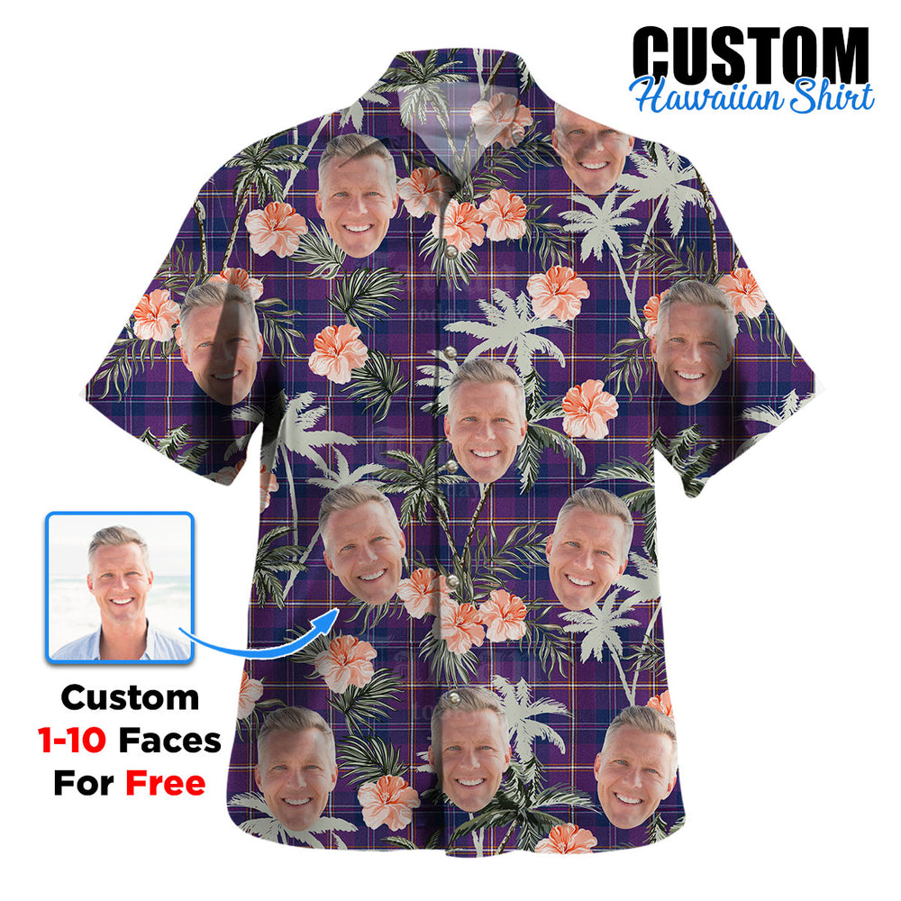 Clan Gretna Green Tartan Custom Face Hawaiian Shirt – Unisex Gift for Family Members, Summer Party OX97 Gretna Green Tartan Tartan Hawaii Shirt