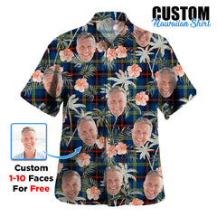 Clan Grewar Tartan Custom Face Hawaiian Shirt – Unisex Gift for Family Members, Summer Party AB75 Grewar Tartan Tartan Hawaii Shirt