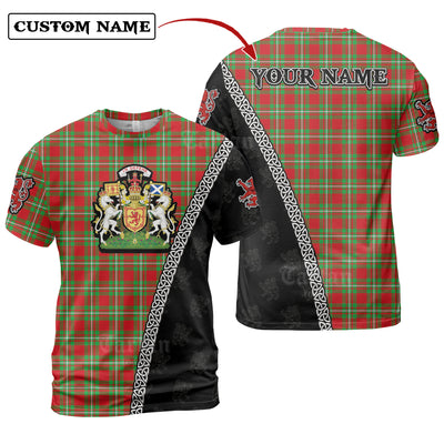 Personalized Clan Grierson Tartan Shirt with Scotland Coat of Arms & Custom Name