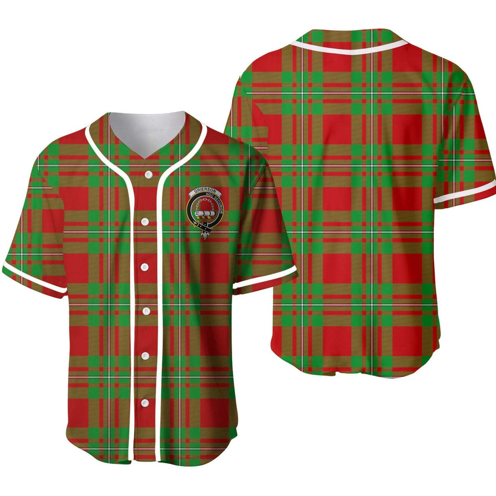 Clan Grierson Tartan Unisex Baseball Jersey DU86UZ36 Clan Grierson Tartan Today