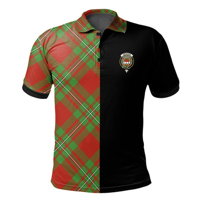Clan Grierson Tartan Polo Shirt Half of Me - Cross Style