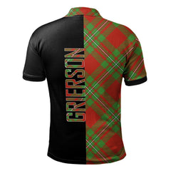 Clan Grierson Tartan Polo Shirt Half of Me - Cross Style ZV63 Grierson Tartan Tartan Polo