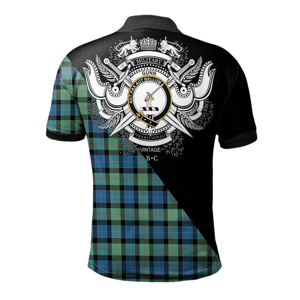 Clan Gunn Ancient Clan - Military Polo Shirt CZ75 Gunn Ancient Tartan Tartan Polo