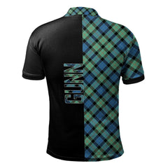 Clan Gunn Ancient Tartan Polo Shirt Half of Me - Cross Style NK65 Gunn Ancient Tartan Tartan Polo