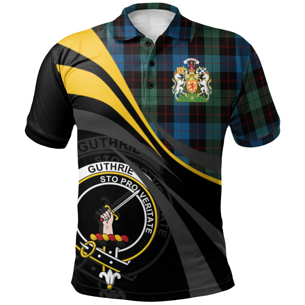 Clan Guthrie Tartan Polo Shirt - Royal Coat Of Arms Style FP38 Guthrie Tartan Tartan Polo