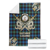 Clan Guthrie Ancient Tartan Gold Courage Symbol Blanket UB39 Clan Guthrie Tartan Today