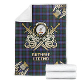 Clan Guthrie Modern Tartan Gold Courage Symbol Blanket NG50 Clan Guthrie Tartan Today
