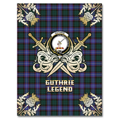 Clan Guthrie Modern Tartan Gold Courage Symbol Blanket NG50 Clan Guthrie Tartan Today