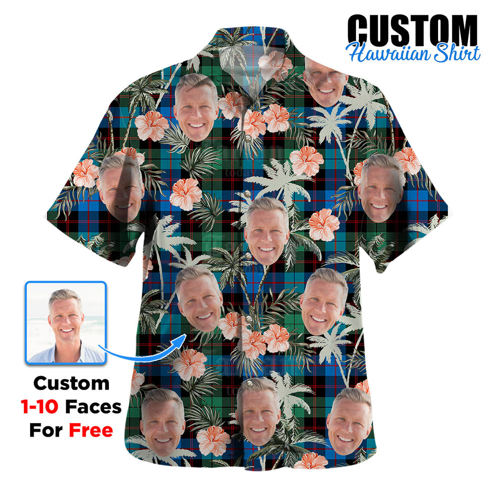 Clan Guthrie Ancient Tartan Custom Face Hawaiian Shirt – Unisex Gift for Family Members, Summer Party RU35 Guthrie Ancient Tartan Tartan Hawaii Shirt