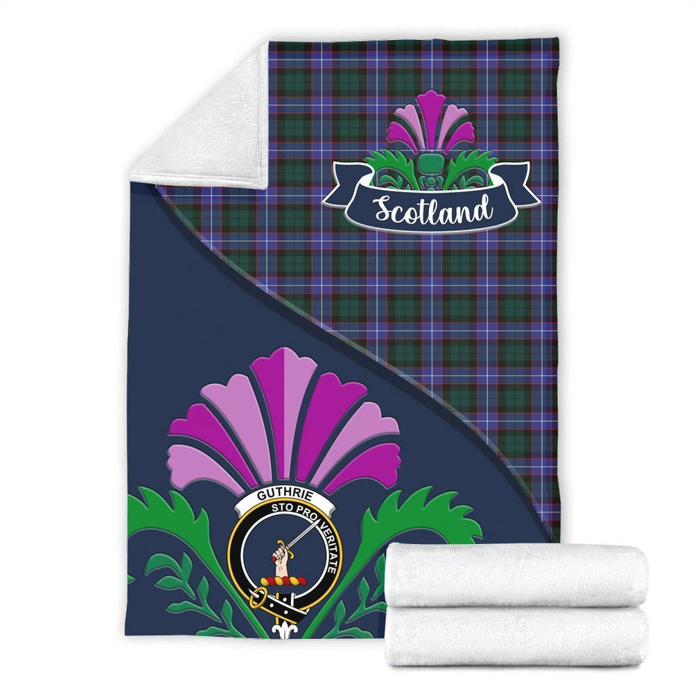 Clan Guthrie Tartan Crest Premium Blanket Thistle Style KE77 Clan Guthrie Tartan Today