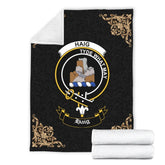 Clan Haig Crest Tartan Premium Blanket Black KI46 Clan Haig Tartan Today