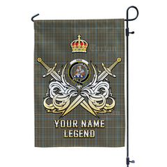 Custom Name Clan Haig Check Tartan Garden Flag with Clan Crest and the Golden Sword of Courageous Legacy AM11