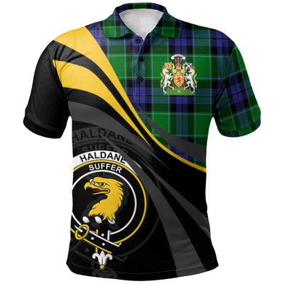Clan Haldane Tartan Polo Shirt - Royal Coat Of Arms Style
