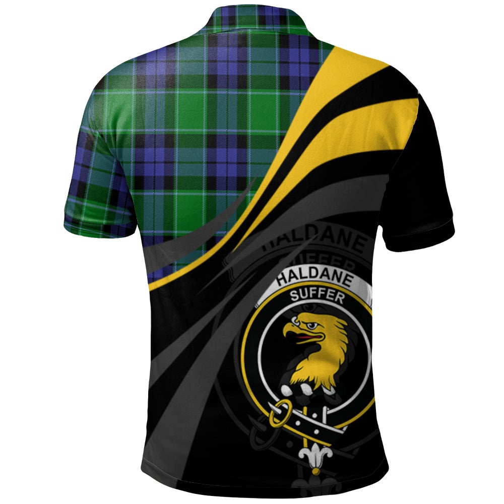Clan Haldane Tartan Polo Shirt - Royal Coat Of Arms Style VI74 Haldane Tartan Tartan Polo