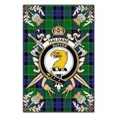 Clan Haldane Tartan Crest Black Garden Flag - Gold Thistle QY35 Clan Haldane Tartan Today