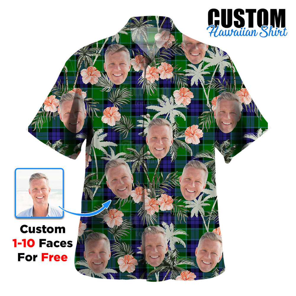 Clan Haldane 2 Tartan Custom Face Hawaiian Shirt – Unisex Gift for Family Members, Summer Party UN26 Haldane 2 Tartan Tartan Hawaii Shirt