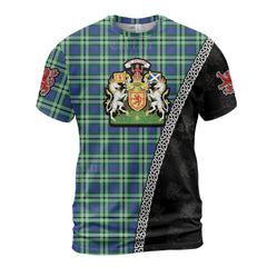 Personalized Clan Haliburton Tartan Shirt with Scotland Coat of Arms & Custom Name EE34