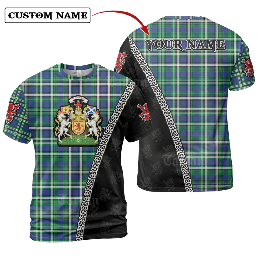 Haliburton Tartan Shirt with Scotland Coat of Arms & Custom Name EE34