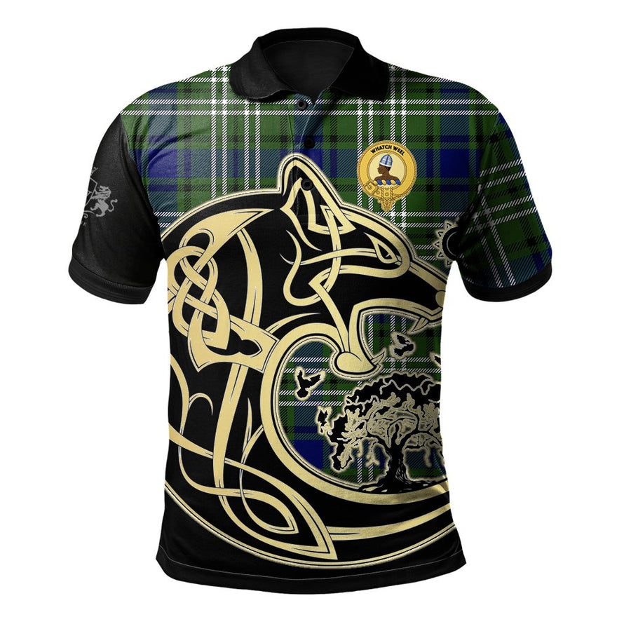 Clan Haliburton Tartan Polo Shirt Viking Wolf SP70 Haliburton Tartan Tartan Polo