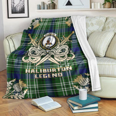 Clan Haliburton Tartan Gold Courage Symbol Blanket SB96 Clan Haliburton Tartan Today