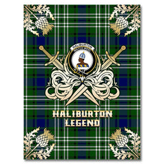 Clan Haliburton Tartan Gold Courage Symbol Blanket SB96 Clan Haliburton Tartan Today