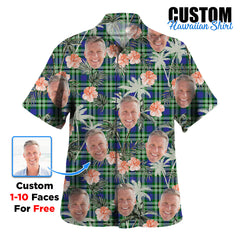 Clan Haliburton Tartan Custom Face Hawaiian Shirt – Unisex Gift for Family Members, Summer Party SR88 Haliburton Tartan Tartan Hawaii Shirt